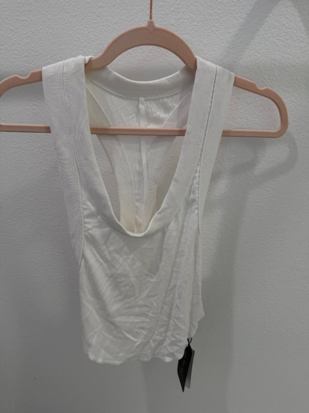 Are You Am I White Cowl Neck Wrap Crop Tank Top Size XS Made in USA